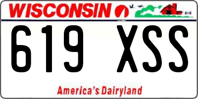WI license plate 619XSS