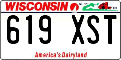 WI license plate 619XST