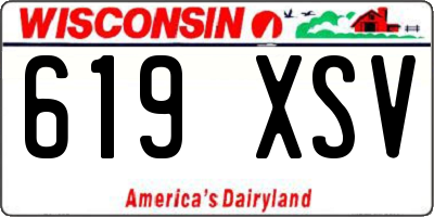 WI license plate 619XSV