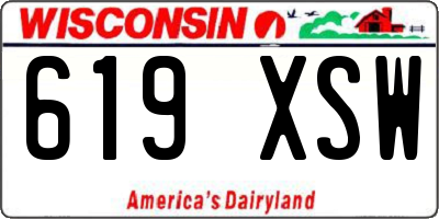WI license plate 619XSW