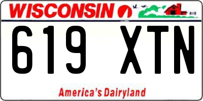 WI license plate 619XTN