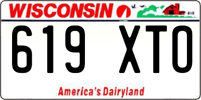 WI license plate 619XTO