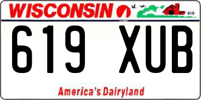 WI license plate 619XUB