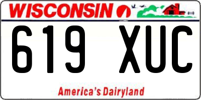 WI license plate 619XUC