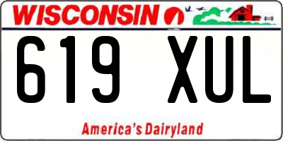 WI license plate 619XUL