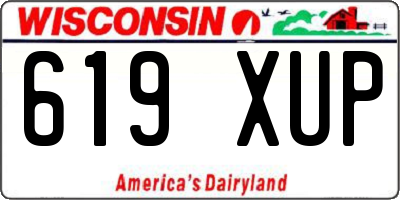 WI license plate 619XUP