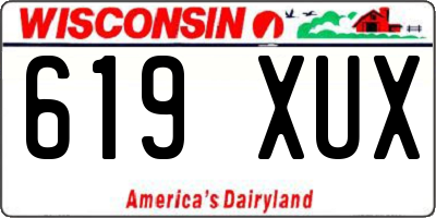 WI license plate 619XUX