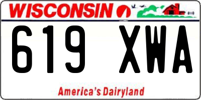 WI license plate 619XWA