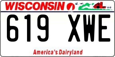 WI license plate 619XWE