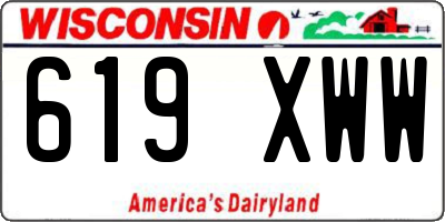 WI license plate 619XWW