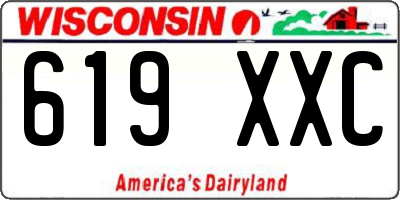 WI license plate 619XXC