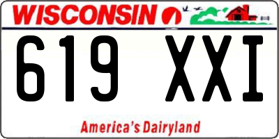 WI license plate 619XXI