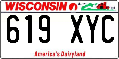 WI license plate 619XYC
