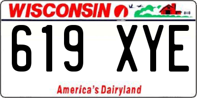 WI license plate 619XYE