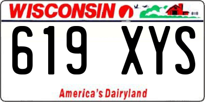 WI license plate 619XYS