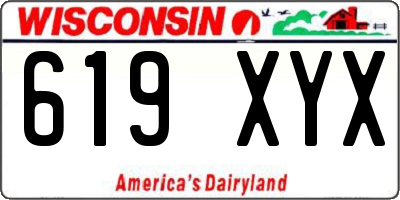WI license plate 619XYX