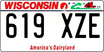 WI license plate 619XZE