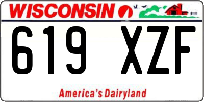 WI license plate 619XZF