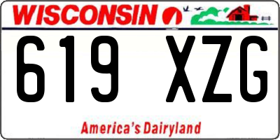 WI license plate 619XZG