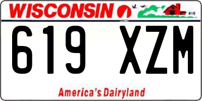 WI license plate 619XZM