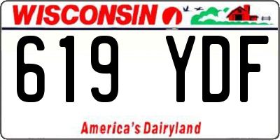 WI license plate 619YDF
