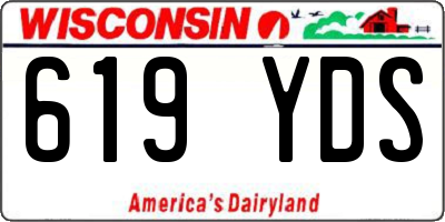WI license plate 619YDS