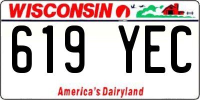 WI license plate 619YEC