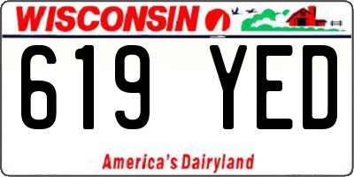 WI license plate 619YED