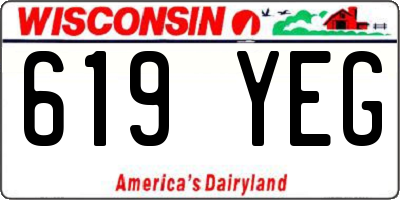 WI license plate 619YEG