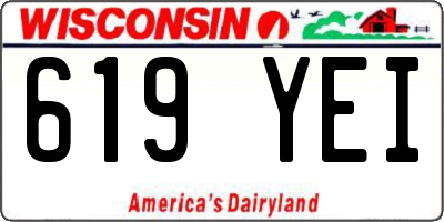 WI license plate 619YEI
