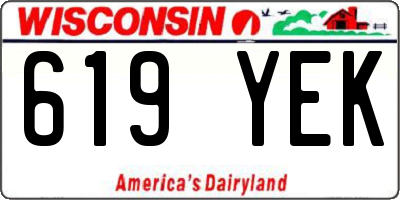 WI license plate 619YEK