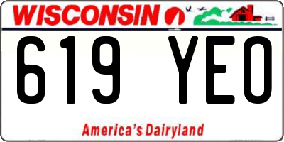 WI license plate 619YEO