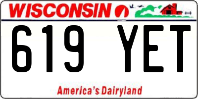 WI license plate 619YET
