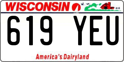 WI license plate 619YEU