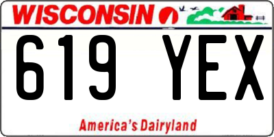 WI license plate 619YEX