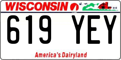 WI license plate 619YEY