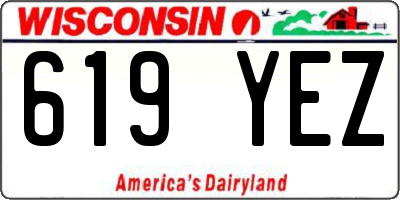 WI license plate 619YEZ