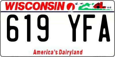 WI license plate 619YFA