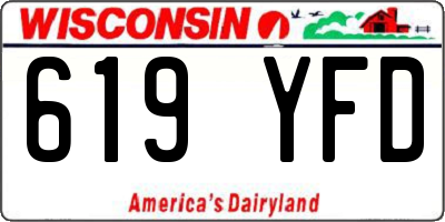 WI license plate 619YFD