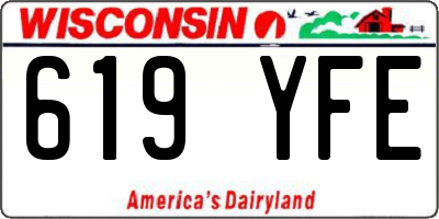 WI license plate 619YFE