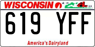 WI license plate 619YFF