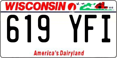WI license plate 619YFI