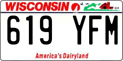 WI license plate 619YFM