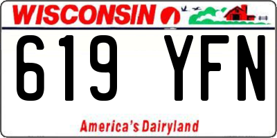 WI license plate 619YFN