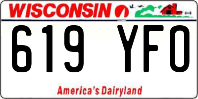WI license plate 619YFO
