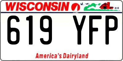 WI license plate 619YFP