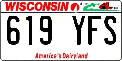 WI license plate 619YFS