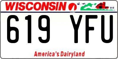 WI license plate 619YFU