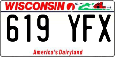 WI license plate 619YFX