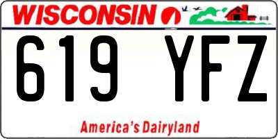 WI license plate 619YFZ